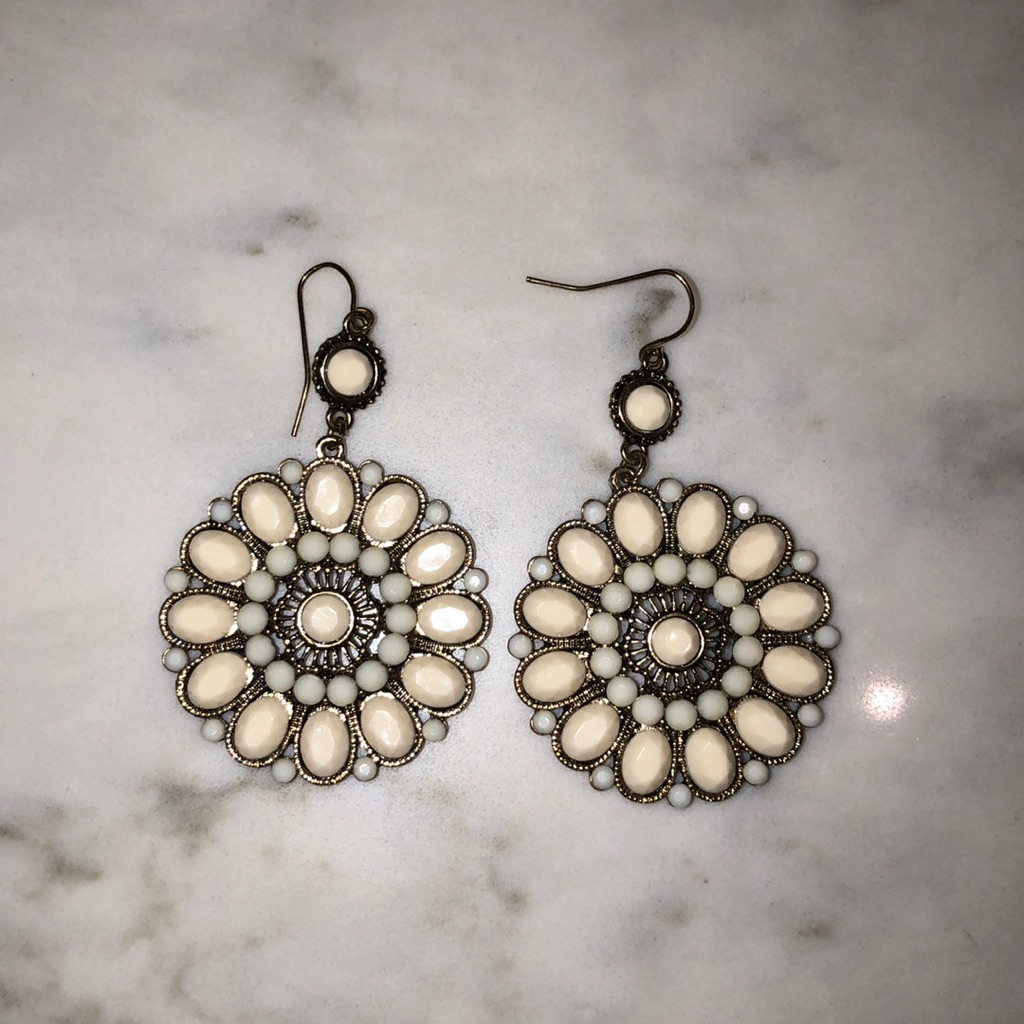 White Statement Earring